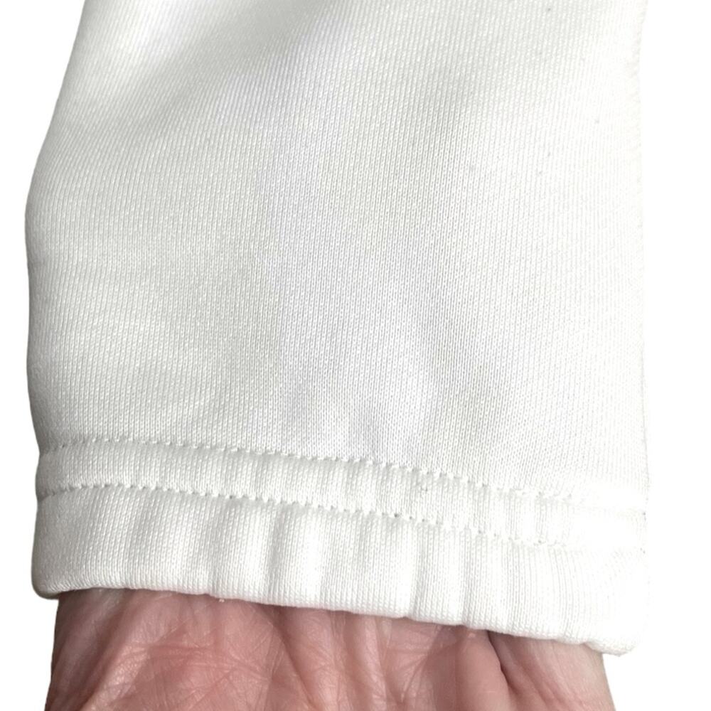 ADIDAS White/Blue Climalite Zip Front 3/4 Sleeve Hood Jacket Pockets Size Small - Picture 8 of 12